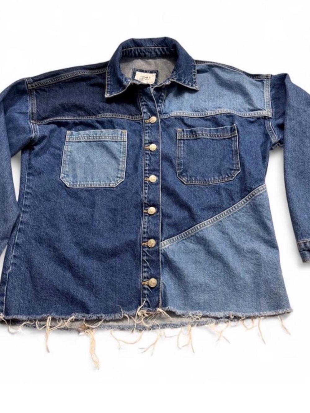 Forever 21 Blue Denim Jacket with White Label